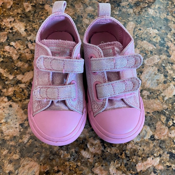 pink velcro converse